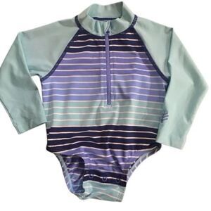 Coolibar long sleeve swimsuit 6 month youth striped blues
